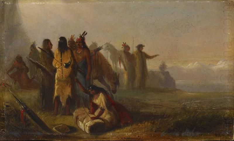 Alfred Jacob Miller Scene of Trappers and Indians china oil painting image